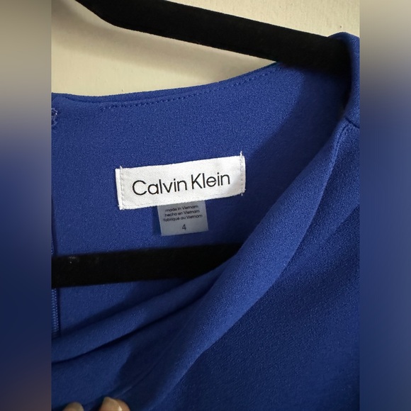 Calvin Klein Blue Regatta Foldover Sheath Dress Size 4 - Picture 3 of 11